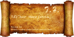 Tábor Henrietta névjegykártya